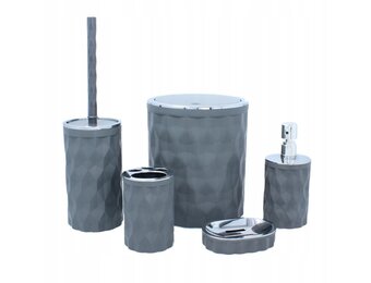 Badkameraccessoires set - grijs - 5-delig