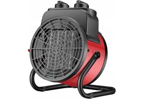 Elektrische kachel - 2000W - zwart rood - mobiel