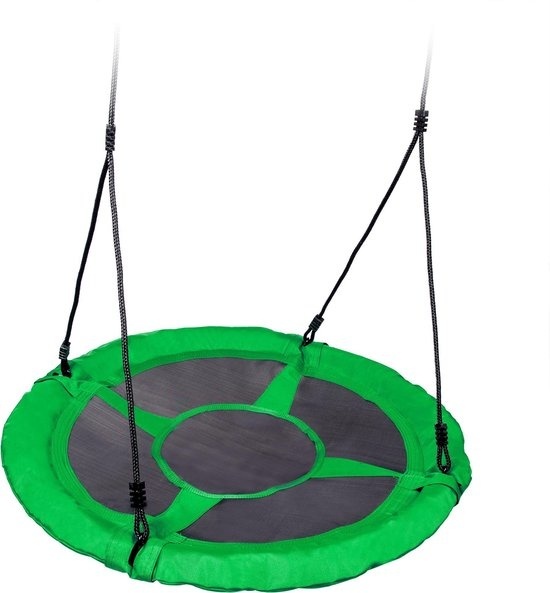 Nestschommel - 95 cm diameter - groen - met touwen