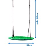 Nestschommel - 95 cm diameter - groen - met touwen