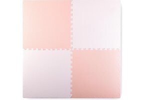 Puzzel speelmat voor kinderen - zachte schuimmat - 120x120 cm - roze & wit