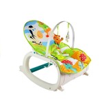 Wipstoel - 62x40x13 cm - met trilfunctie - groene bloemmotief