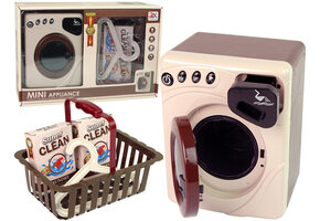 Speelgoed wasmachine - 15x20x11cm - met geluidseffecten - beige