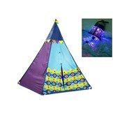 Tipi tent kind - 135x90x90cm - met projector - kleurrijk