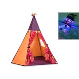 Tipi tent kind - 135x90x90cm - met projector - kleurrijk