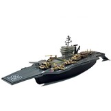 Vliegdekschip speelgoed - 86x20x18cm - met militaire voertuigen