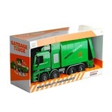 Vuilniswagen speelgoed - 36,5x12x18,5cm - clip-on bak - groen