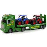 Speelgoed vrachtwagen - 52x11x17cm - met 2 tractoren - groen