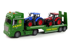 Speelgoed vrachtwagen - 52x11x17cm - met 2 tractoren - groen