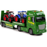 Speelgoed vrachtwagen - 52x11x17cm - met 2 tractoren - groen