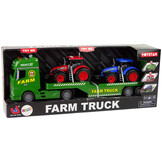 Speelgoed vrachtwagen - 52x11x17cm - met 2 tractoren - groen
