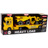 Speelgoed vrachtwagen - 62x10x17cm - met graafmachine - geel