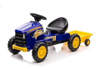 Traptractor - 131x50x53cm - verstelbare stoel - blauw geel