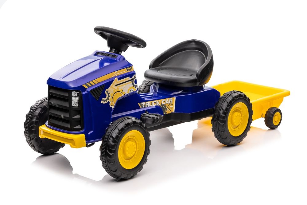 Traptractor - 131x50x53cm - verstelbare stoel - blauw geel