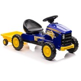 Traptractor - 131x50x53cm - verstelbare stoel - blauw geel