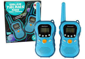 Walkie talkies - 5,5x15x2,5cm - set van 2 - tot 3km - blauw