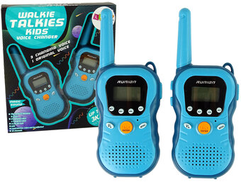 Walkie talkies - 5,5x15x2,5cm - set van 2 - tot 3km - blauw