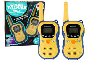 Walkie talkies - 5,5x15x2,5cm - set van 2 - tot 3km - geel