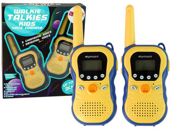 Walkie talkies - 5,5x15x2,5cm - set van 2 - tot 3km - geel