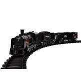 Treinbaan - 103x78cm - metaal - geluids- en stoomeffect - zwart