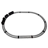 Treinbaan - 103x78cm - metaal - geluids- en stoomeffect - zwart