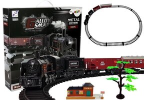 Treinbaan - 103x78 cm - metaal - met geluidseffecten - zwart