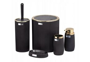 Zwart gouden badkameraccessoires set - 5-delig