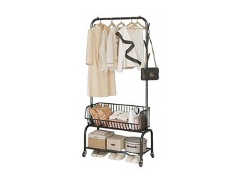 Kledingrek - met opbergmand - 66x34x22 cm