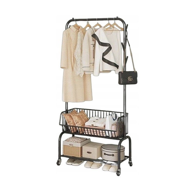 Kledingrek - met opbergmand - 66x34x22 cm