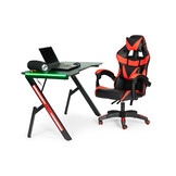 Gaming bureau - met LED - zwart - 120x60x75cm