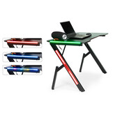Gaming bureau - met LED - zwart - 120x60x75cm