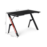 Gaming bureau - met LED - zwart - 120x60x75cm