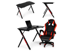 Gamingbureau - zwart - MDF - 120x60x75cm