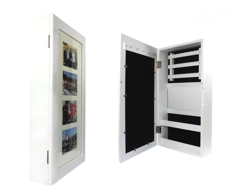 Sieradenkastje - wandmontage - spiegel - 56x31x10 cm