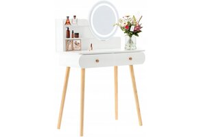 Kaptafel - LED spiegel - wit - 80x40x120cm