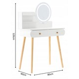 Kaptafel - LED spiegel - wit - 80x40x120cm