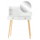 Kaptafel - spiegel - wit - hout - 80x40x120cm