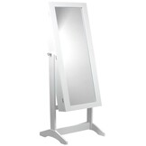 Sieradenkast - met spiegel - wit - hout - 30x24x80cm