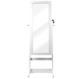 Sieradenkast - met spiegel - wit - hout - 30x24x80cm
