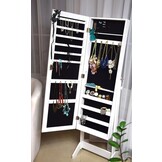 Sieradenkast - met spiegel - zwart - 41,5x36,5x147cm