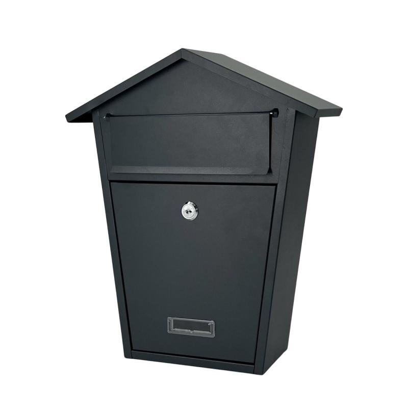 Brievenbus - zwart - 38x32x10,5cm