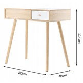 Kaptafel met krukje - retro - hout - 80x40x114cm