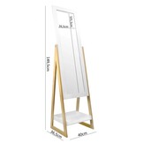 Staande spiegel - met plank - wit - hout - 149x45x5cm