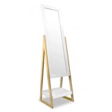 Staande spiegel - met plank - wit - hout - 149x45x5cm