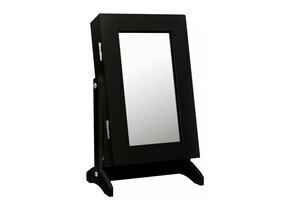 Sieradenkastje met spiegel - zwart - 21x15x35cm