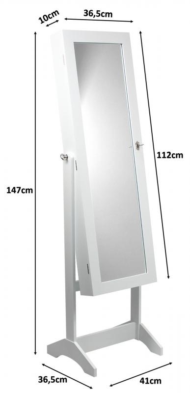 Sieradenkast - met spiegel - 41,5 x 36,5 x 147cm