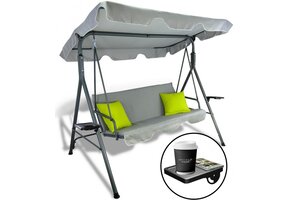 Tuinschommelbank - grijs - 170x110x153cm - A-type