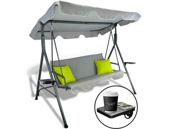 Tuinschommelbank - grijs - 170x110x153cm - A-type