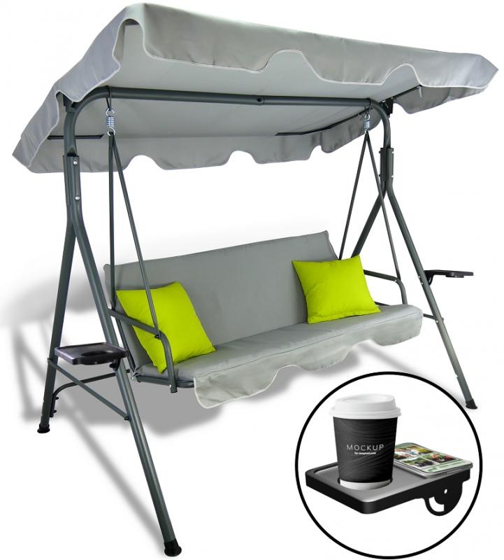 Tuinschommelbank - grijs - 170x110x153cm - A-type