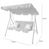 Tuinschommelbank - grijs - 170x110x153cm - A-type